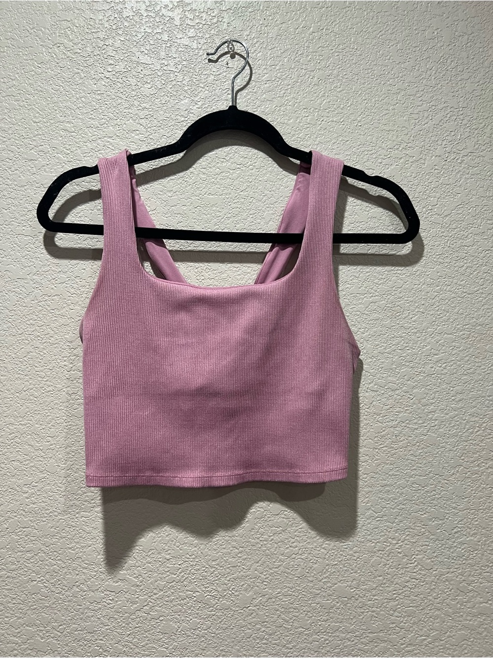 ALO Yoga Pink Ribbed Cropped Muscle Tank
